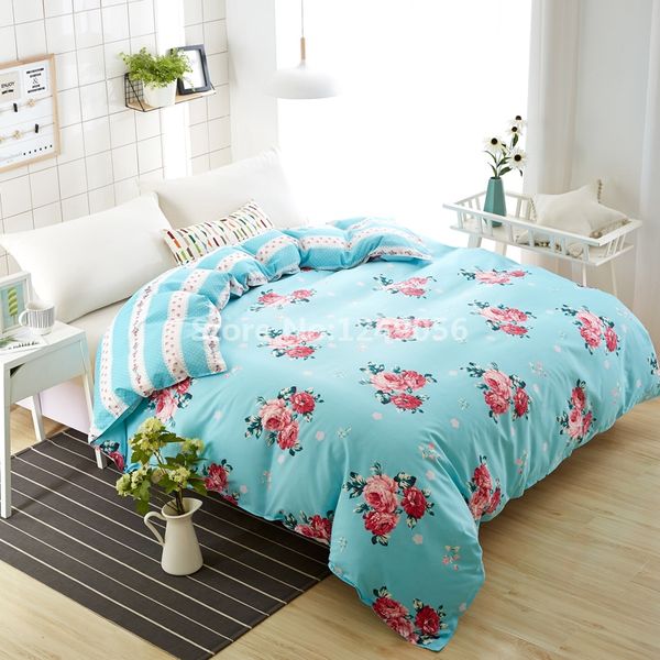 2020 Plain Blue Rose Flower Duvet Cover New Design Skin Care