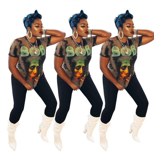 

женщины лето лпп письмо печать tshirt сыпучие расслабление дизайнер одежды crew neck с коротким рукавом повседневная одежда, White