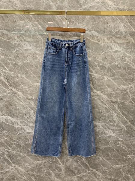 

весна / лето 2020 новый женский карманный декоративный промежность сплит дикий джокер брюки повседневные брюки 312, Blue