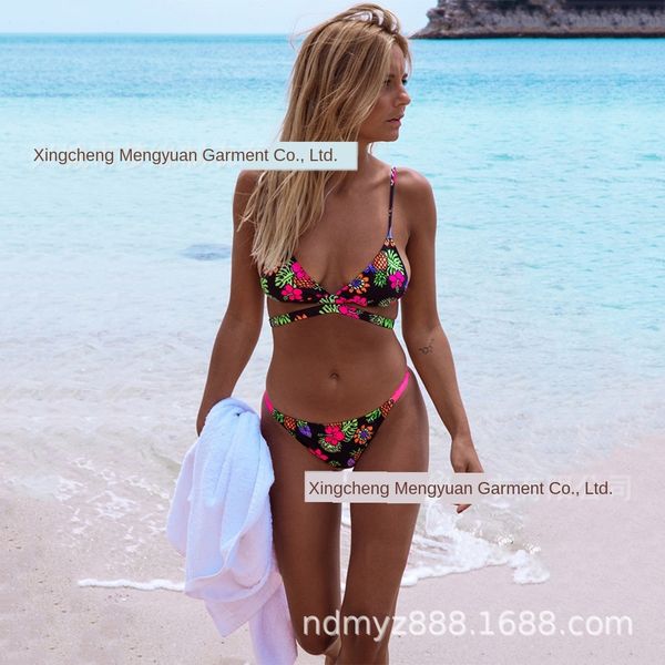 

2020 printed split 2020 bikini swimsuit bikini printed split swimsuit, White;black