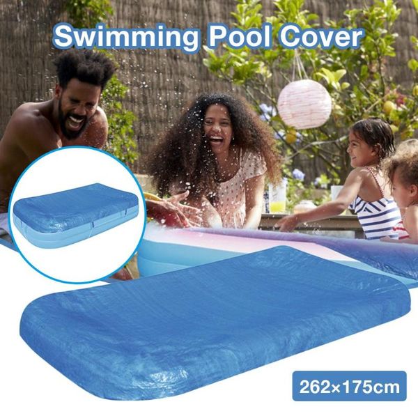 

pool & accessories inflatable swimming cover square dustproof rainproof thickened protector for outdoor garden 262 * 175cm