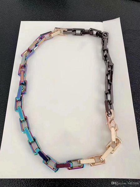 

2019 launched in luxury necklace bracelet designer fashionable colourful brand chain necklace logo letters for men and women festival gifts, Silver