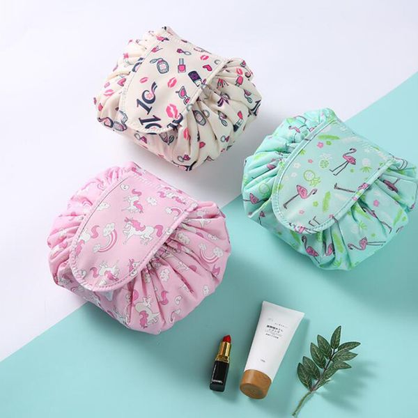 

women travel magic pouch drawstring cosmetic bag organizer lazy make up cases beauty toiletry kit tools wash storage