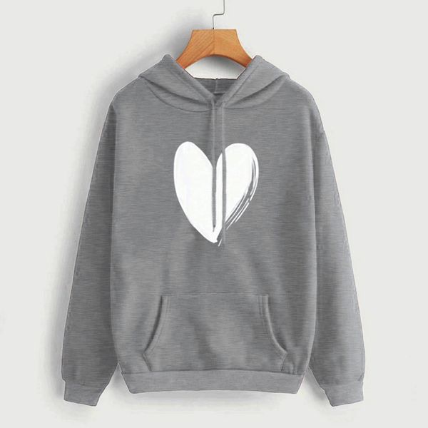 

womens sweatshirt love printed hoodies autumn spring long sleeve hoodie sweatshirt letters hooded pullover jumper moletom, Black