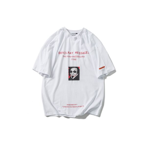 

мужская с коротким рукавом печати хлопок творческий клоун половина рукава повседневный стиль простой модный горячая распродажа тройник, White;black