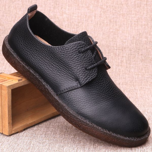 

nature leather men luxury men casual shoes breathable men's cowskin soft sole driving shoes handmade business casual, Black