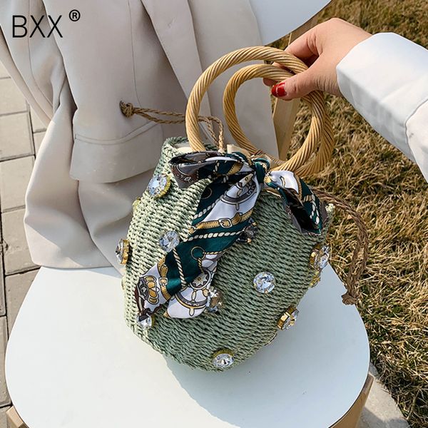 

bxx] соломенная сумка для женщин 2020 лето старинные тканые пляжные сумки через плечо дамы маленькие кошельки сумки женская дорожная сумка