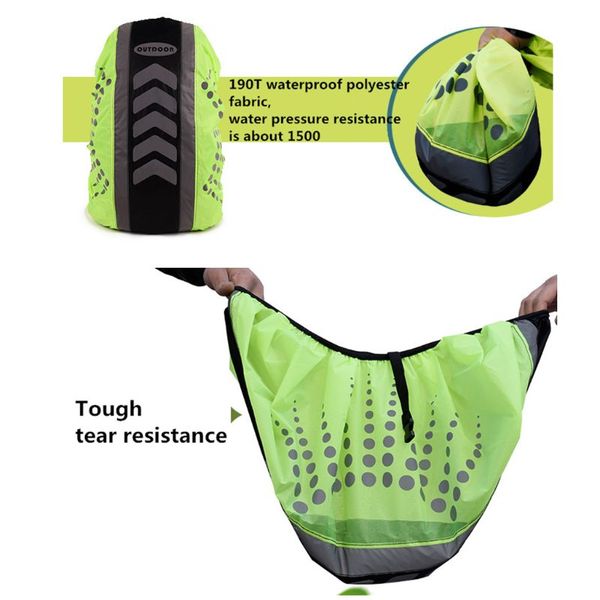 

20-55l new reflective backpack cover outdoor cycling sports bag rainproof cover gxmf