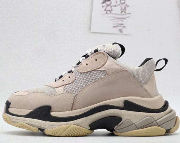 

new fashion dad designer casual sneakers paris triple s hiking shoes mens and women casual shoes green t01, Black