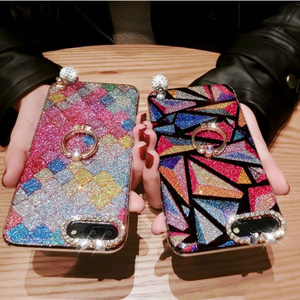 

Luxury Women Phone Case IPhone XR XS MAX X 8 7 Designer for Iphone 11/ 11Pro/11ProMax Rear Cover with Kickstand Rhinestone Wholesale