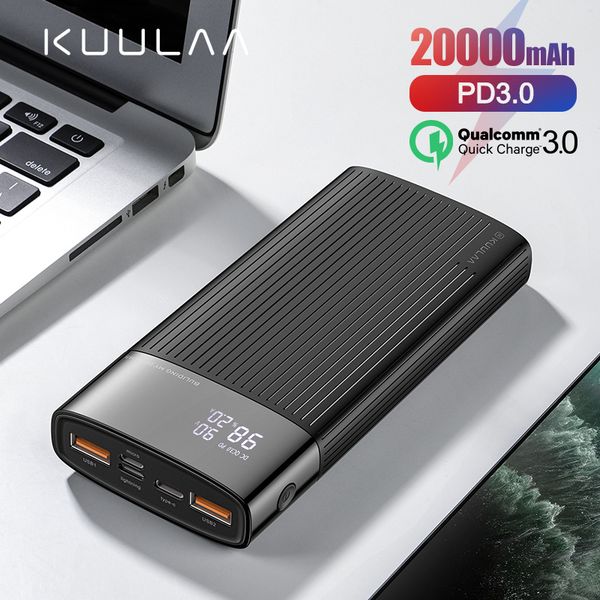 

kuulaa 20000mah power bank pd fast charging poverbank quick charge external battery charger for iphone samsung xiaomi powerbank
