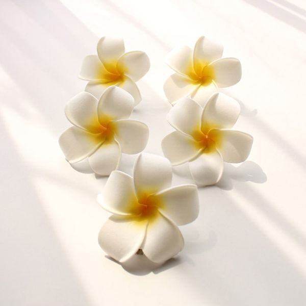 

50x artifical foam frangipani flower for wedding party headwear bows craft decor