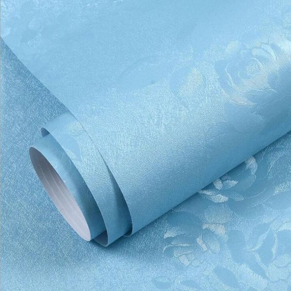 

blue embossed texture floral wallpaper 3d roll papers for wall bedroom wedding vintage wall paper sticker home decor living room