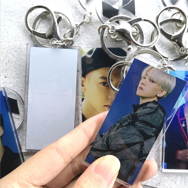 

exo 6 obsession trouble acrylic key chain key ring exploration trouble xiumin suho lay baekhyun kai sehun chanyeol, Silver