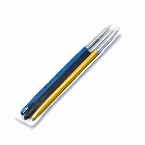 

3pcs set uv gel nail tools nail art liner paint drawing 16.0cm polish acrylic pens brush, Yellow