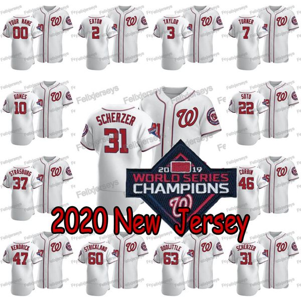 

31 max scherzer 2020 new champions patch juan soto stephen strasburg howie kendrick yan gomes ryan zimmerman michael a. taylor, Blue;black