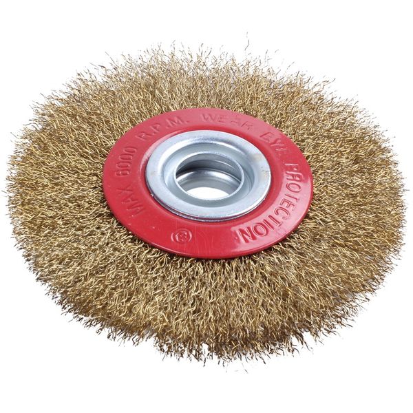

new wire brush wheel for bench grinder polish + reducers adaptor rings,5inch 125mm