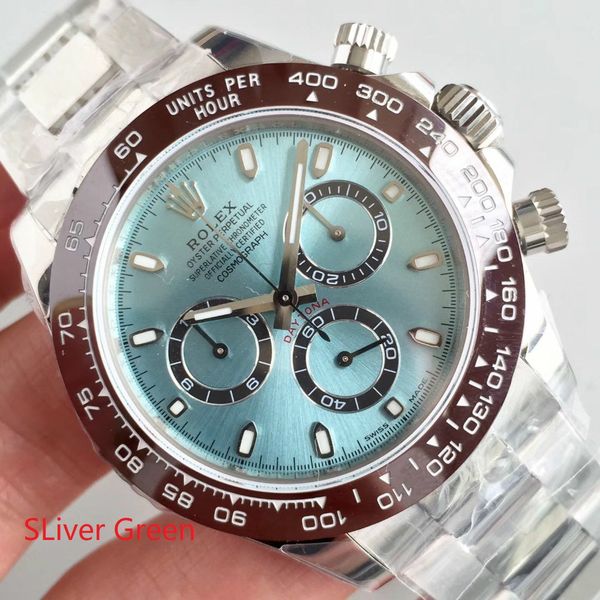 

2017 good quality brand watche 40mm famou 13 rolex men watch automatic menchanical movement apphire gla with green box 17, Slivery;brown