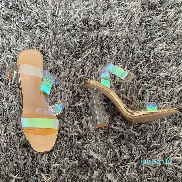 

2019 summer pvc clear transparent strappy high heels shoes women sandals peep toe party female ladies shoes woman sandalias l13, Black