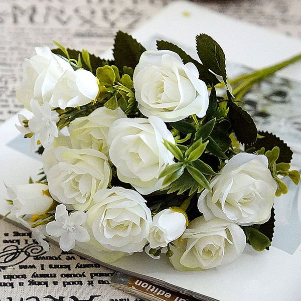 

craft wedding decoration crafts art silk cloth 5 branches 10 heads artificial flowers fake rose simulation roses fashion