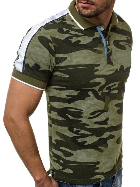 

2019 casual camouflage men t shirt short sleeve man t shirts turn down collar fashion streetwear male tees dropshipping, White;black