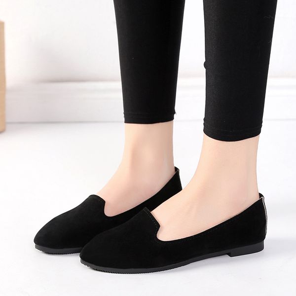 

plus size 35-43 women flats slip on flat shoes candy color woman boat shoes black loafers faux suede ladies ballet flats sdfr