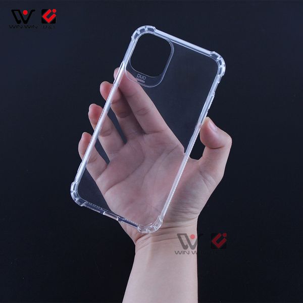 2021 Custodie per telefono di alta qualità HotSellering per iPhone 8 9 Plus 11 12 Pro Max Mini XS XR X Chiaro Silicone TPU TPU Copertura posteriore antiurto