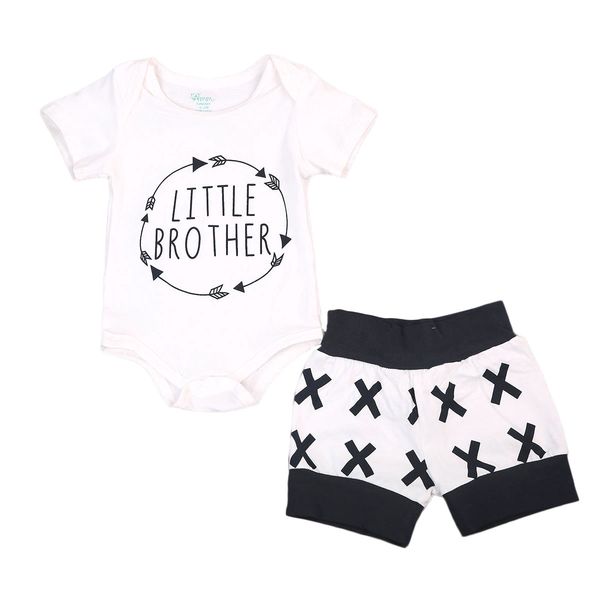 

newborn kids baby boys cotton short sleeves bodysuit|+printed shorts set 2pcs clothes outfits 0-24m, Pink;blue