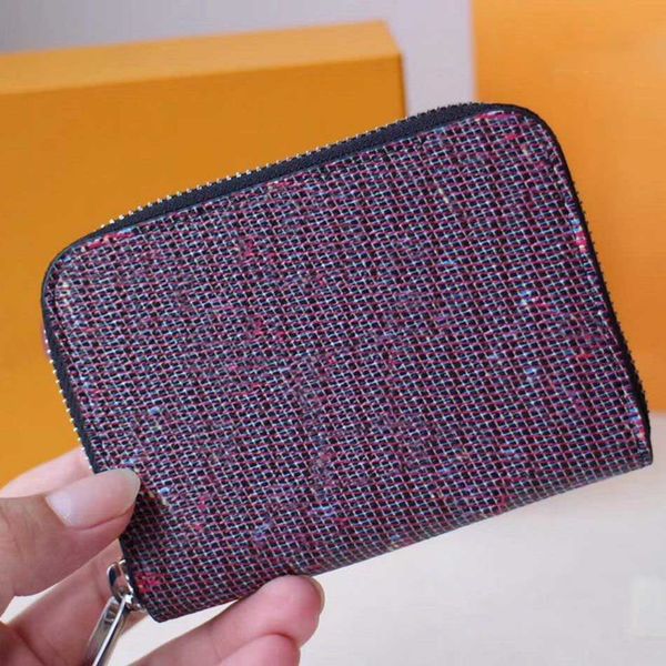 

zippy wallet luxury designer coin pouch for women card holder small wallet designer luxury handbags purses fashion ladies coin purse wallets, Red;black