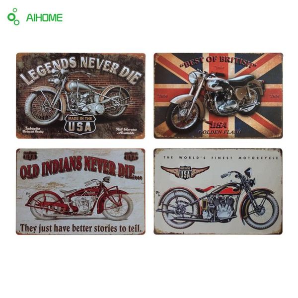 

aihome motorcycles metal plate vintage home decor tin signs bar restaurant cafe decor metal sign painting plaque wall stickers