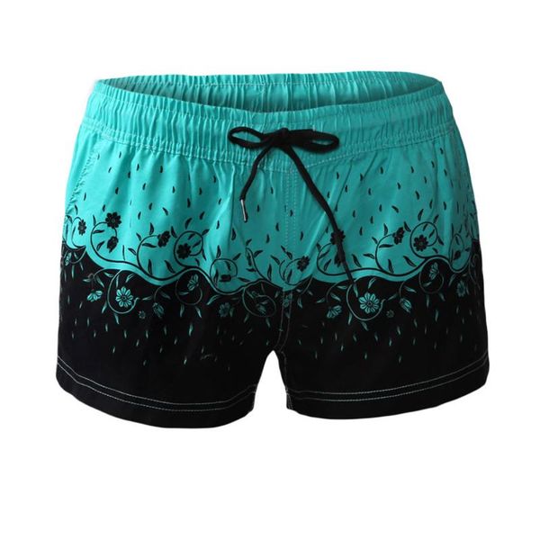 

holiday pool party high-waisted elastic lace-up pattern printed beach women's boxers 410280