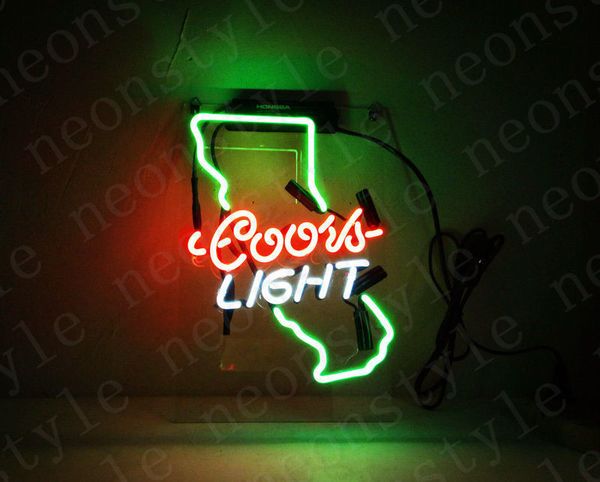 

coors light californi gift neon signs light real glass tube beer bar pub shop decorate homeroom girlsroom party decor bulbs sign 14 in