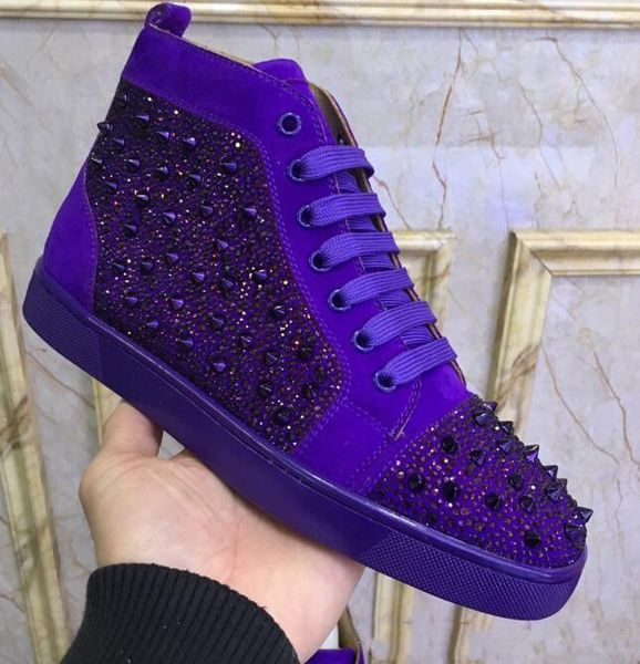 

2016 франция роскошные дизайнеры женские плоские кроссовки fleuri шипы красные нижние кроссовки junior rantus strass унисекс размер, Black