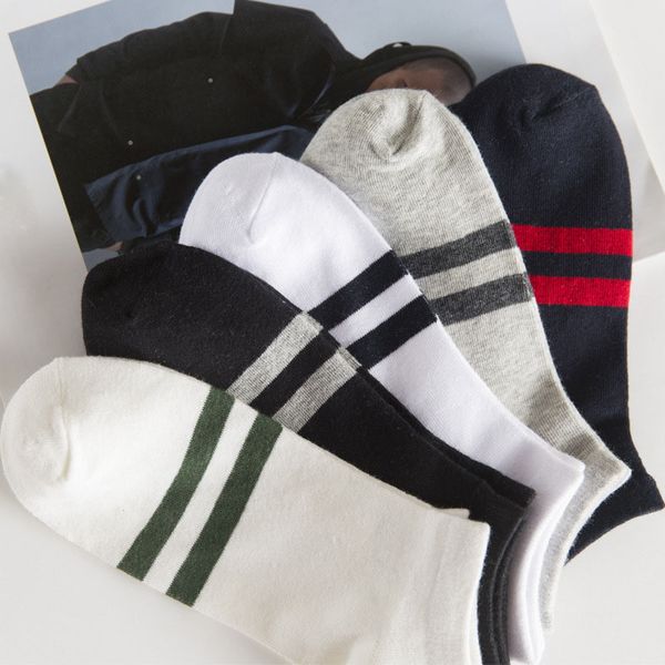 

10 pairs women men socks stripe cotton short ankle breathable for sports running c55k sale, Black