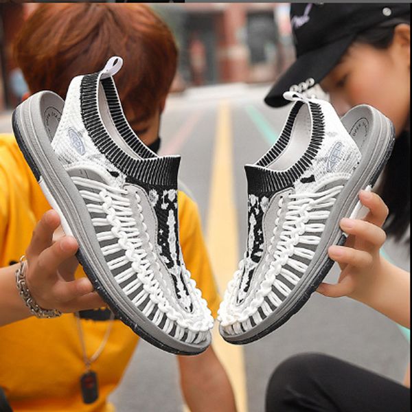 

new style sandal female fashionable leisure hand knitting sandal female baotou cool slippers comfortable hand knitting, Black