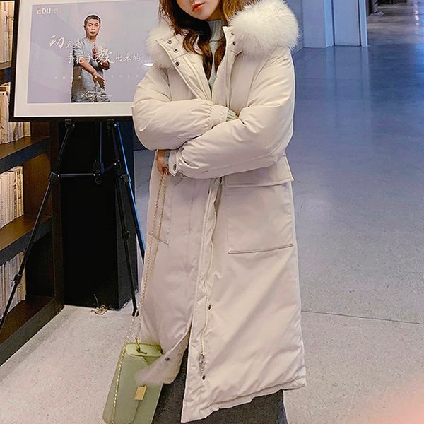 

2019 women winter hooded warm coat plus size thick slim cotton padded jacket female long parka womens wadded jaqueta feminina, Black