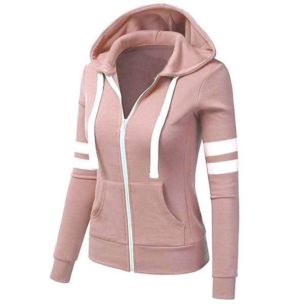 

europe and america women's dress-style hoodie solid color short jacket, Black