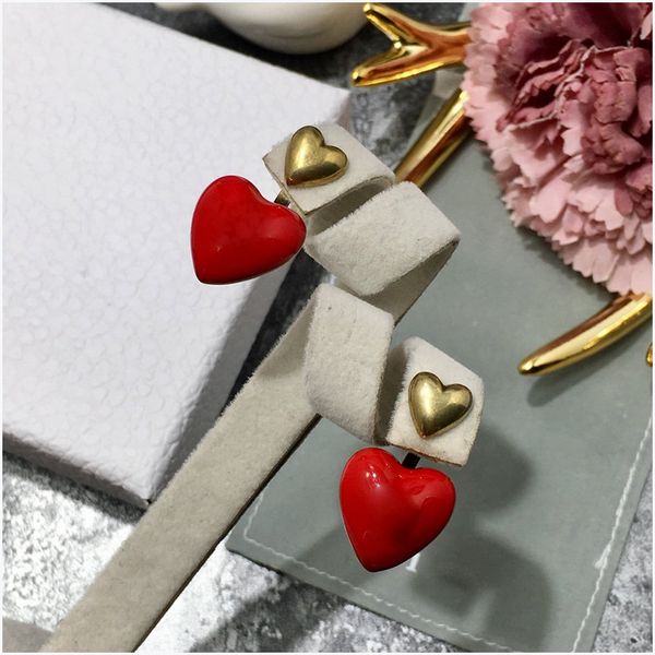 

2020 новая мода красное сердце длинные серьги висячие узлы для девушки женщин lady vintage star подвесной формы сердца statement серьги бесп, White