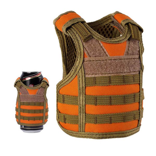 

тактический мини-жилет molle пивная бутылка с прохладной водой с регулируемыми ремнями держатель для напитков на 12 или 16 унций банки и бут