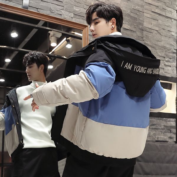 

2019 новый хлеб костюм моды вниз куртки хлопка ватник мужского зимнее пальто проложенных, Black