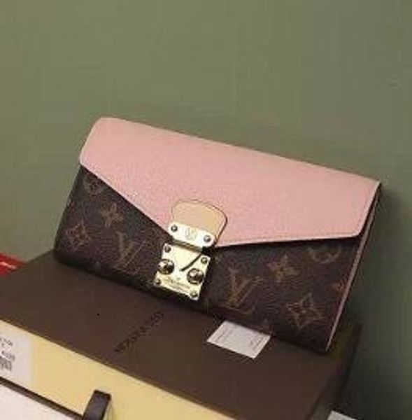 

wallet pallas b lady s-lock wallet m61279 pink oxidized leather clutches evening long chain wallets compact purse