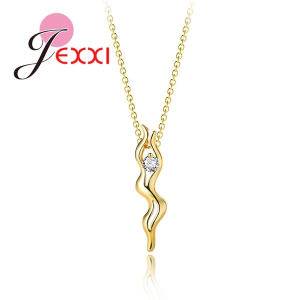 

jexxi сексуальная кривая 24k золотой кулон ожерелье свадебные подарки для женщин свадебные 925 стерлингового серебра шеи аксессуары дропшипп, Silver