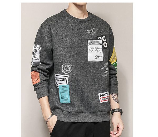 

мужчины дизайнер свитера мужские 2019 новое прибытие хип-хоп прилив бренд круглый вырез пуловер модная одежда мужские роскошные свободные св, Black