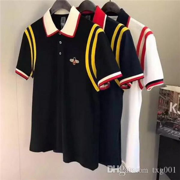 

2020 модный бренд дизайнер поло мужчины повседневная футболка вышитая медуза хлопок поло рубашка high street воротник роскошные поло рубашки, White;black