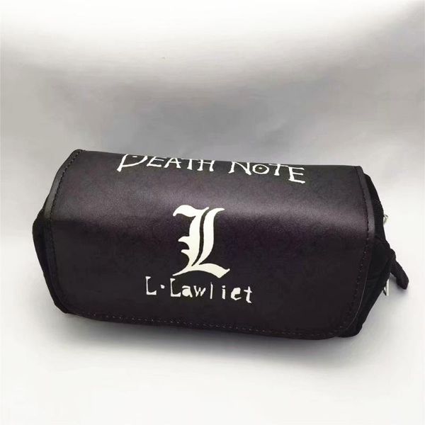 

anime death note pu + canvas cosmetic bag student stationery pouch bag makeup organizer