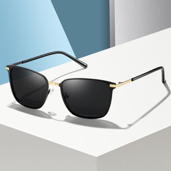 

polarized sunglasses for man fashion driving polaroid sunglasses men square metal frame sun glasses gafas de sol uv400, White;black