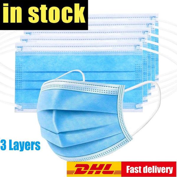 

dhl disposable face masks disposable 3 layers dustproof mask facial protective cover masks set anti-dust mask for men women