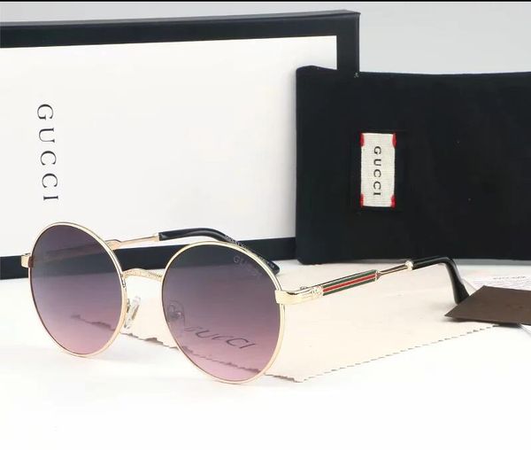 

round metal sunglasses designer eyewear gold flash glass lens for mens womens mirror sunglasses round sun glass00, White;black