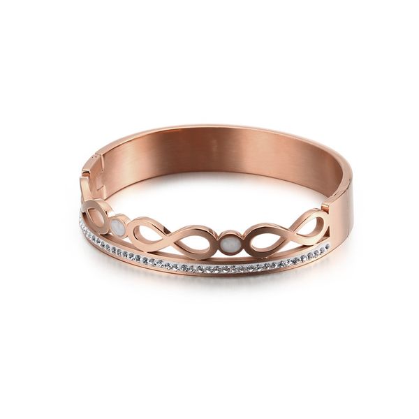 

korea style stainless steel jewelry woman cuff cutout closed bangle tricolor fashion wholesale, Black