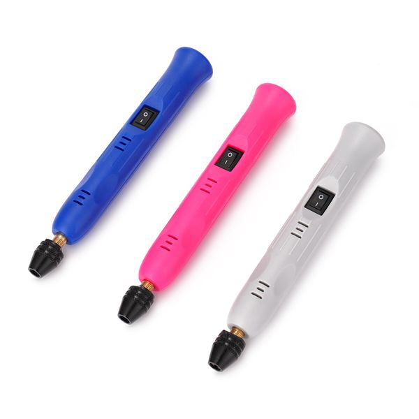 

grey/blue/rose red universal triangle chuck electric grinder walnut crystal agate jade engraving pen diy polishing carving tool